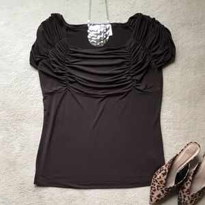 Worthington Brown Ruched Top